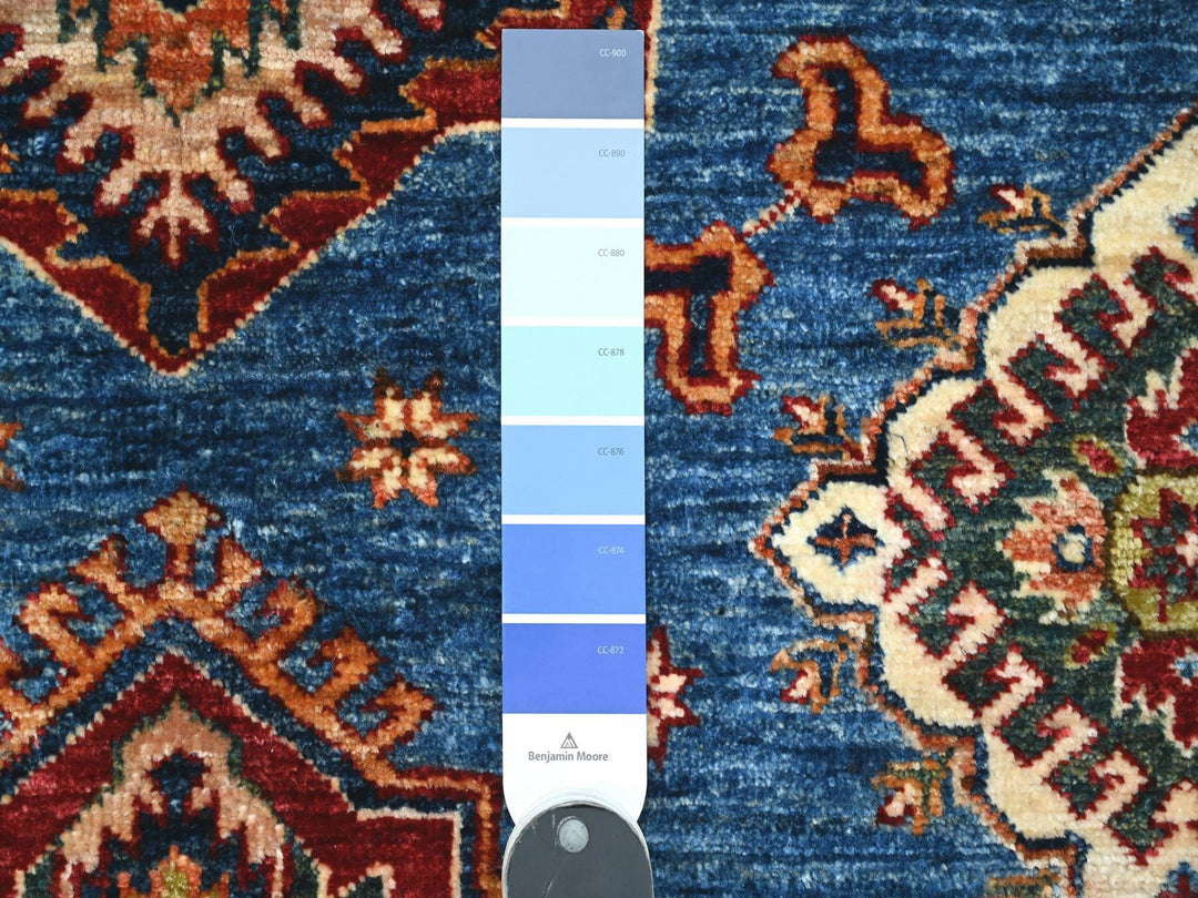 6'0" x 6'4" New Hand Knotted Blue Wool Square Oriental Rug - MOA10289211