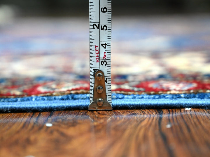 6'0" x 6'4" New Hand Knotted Blue Wool Square Oriental Rug - MOA10289211