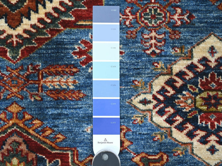 5'11" x 5'11" New Hand Knotted Blue Wool Square Oriental Rug - MOA10289213