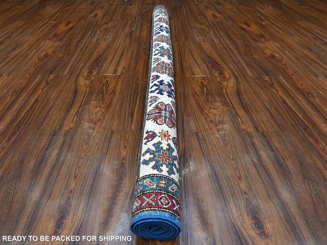 5'11" x 5'11" New Hand Knotted Blue Wool Square Oriental Rug - MOA10289213