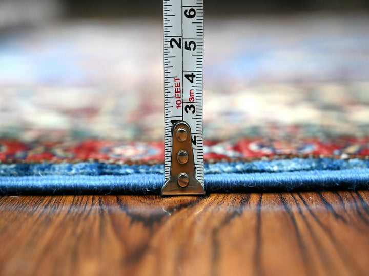 5'11" x 5'11" New Hand Knotted Blue Wool Square Oriental Rug - MOA10289213