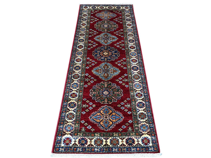 2'8" x 7'0" New Hand Knotted Red Wool Runner Oriental Rug - MOA10289216