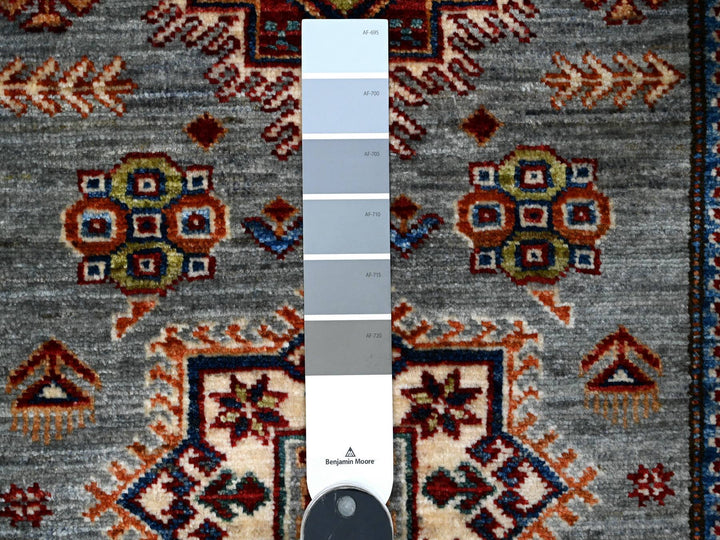 2'5" x 6'10" New Hand Knotted Grey Wool Runner Oriental Rug - MOA10289219