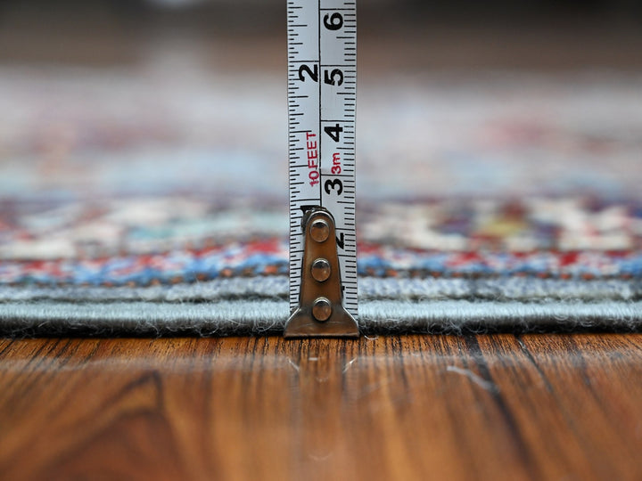 2'5" x 6'10" New Hand Knotted Grey Wool Runner Oriental Rug - MOA10289219