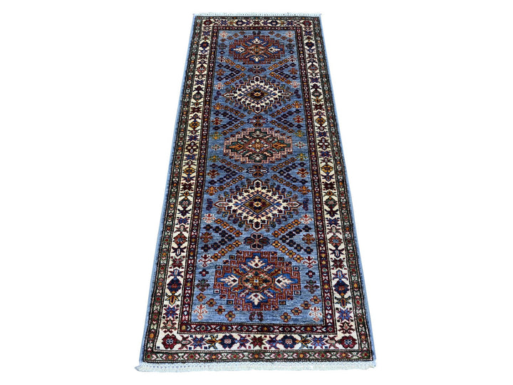 2'6" x 6'2" New Hand Knotted Grey Wool Runner Oriental Rug - MOA10289221