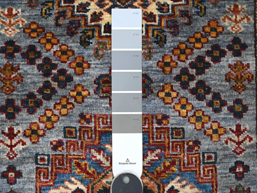 2'6" x 6'2" New Hand Knotted Grey Wool Runner Oriental Rug - MOA10289221