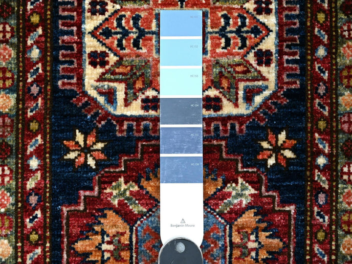 2'7" x 6'4" New Hand Knotted Blue Wool Runner Oriental Rug - MOA10289224