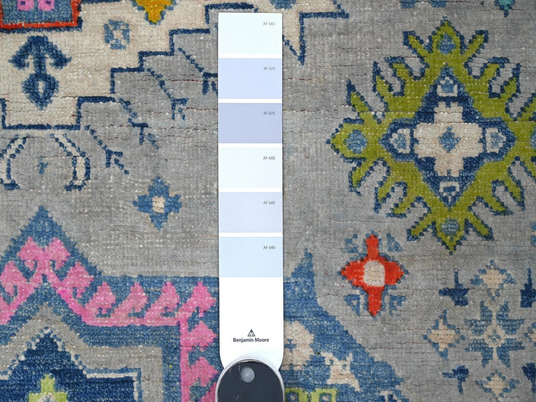 4'11" x 6'4" New Hand Knotted Grey Wool Rectangle Oriental Rug - MOA10289229