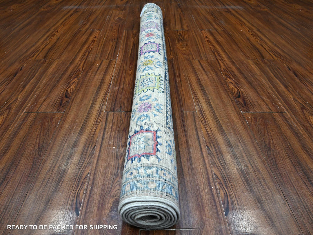 4'11" x 6'4" New Hand Knotted Grey Wool Rectangle Oriental Rug - MOA10289229