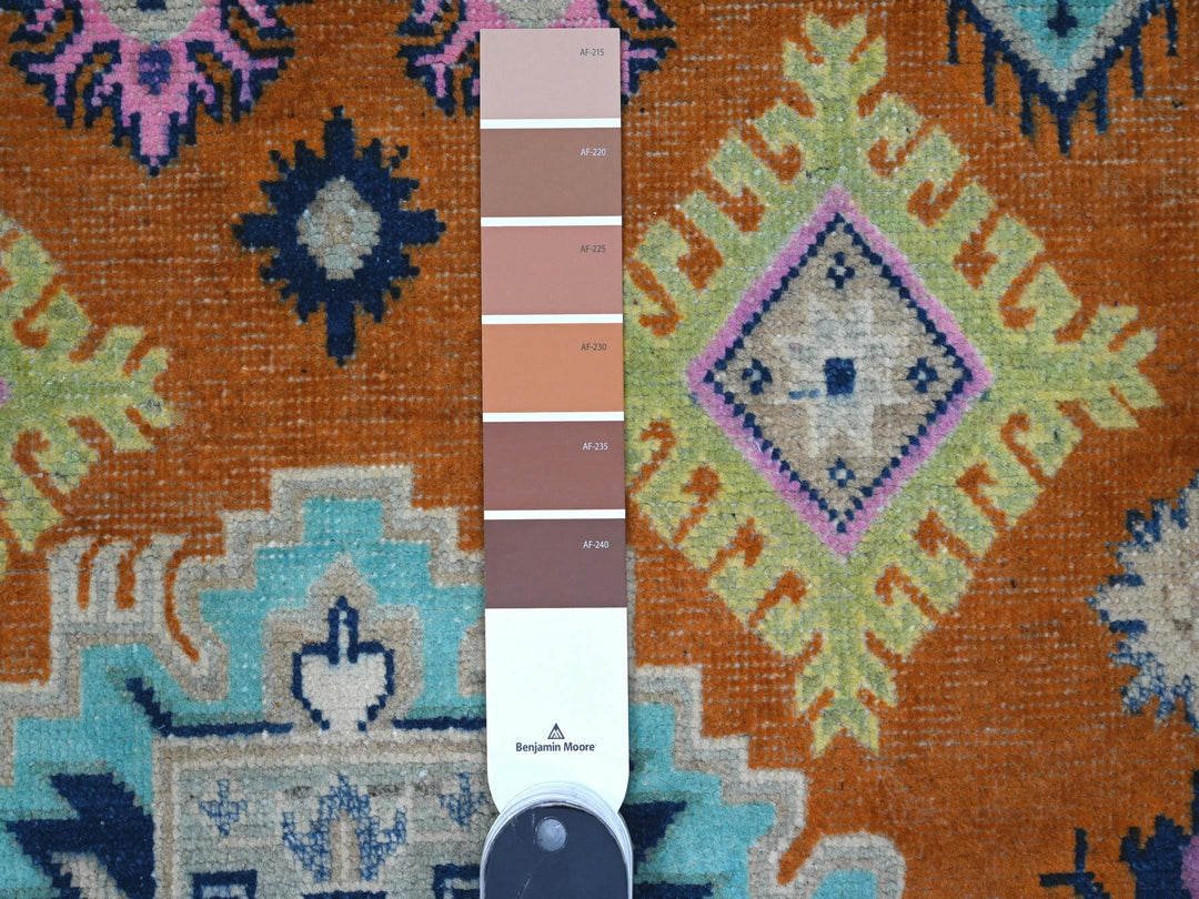 4'9" x 6'5" New Hand Knotted Orange Wool Rectangle Oriental Rug - MOA10289230