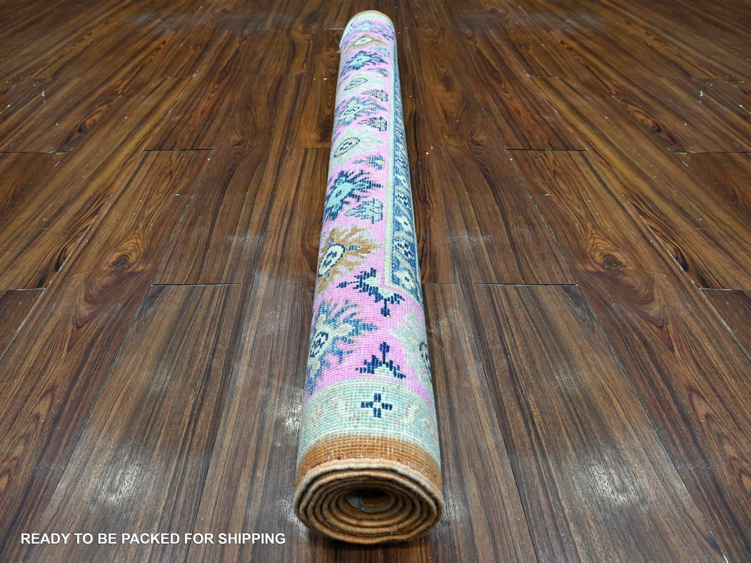 4'9" x 6'5" New Hand Knotted Orange Wool Rectangle Oriental Rug - MOA10289230