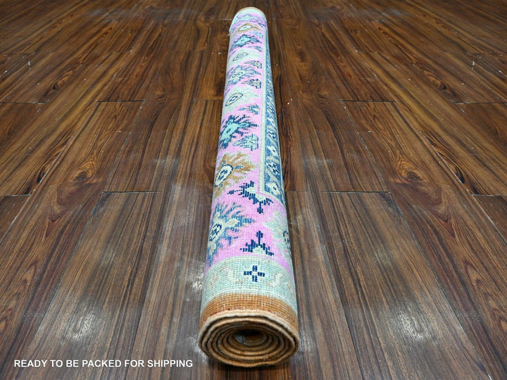 4'9" x 6'5" New Hand Knotted Orange Wool Rectangle Oriental Rug - MOA10289230