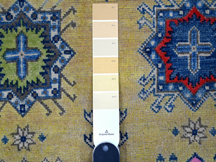 5'0" x 6'9" New Hand Knotted Yellow Wool Rectangle Oriental Rug - MOA10289231