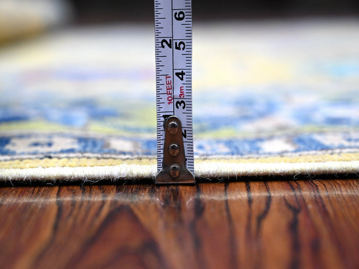 5'0" x 6'9" New Hand Knotted Yellow Wool Rectangle Oriental Rug - MOA10289231