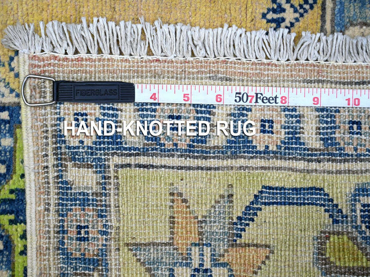 5'0" x 6'9" New Hand Knotted Yellow Wool Rectangle Oriental Rug - MOA10289231