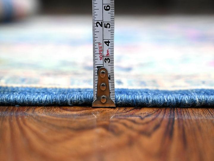 4'11" x 6'10" New Hand Knotted Blue Wool Rectangle Oriental Rug - MOA10289232