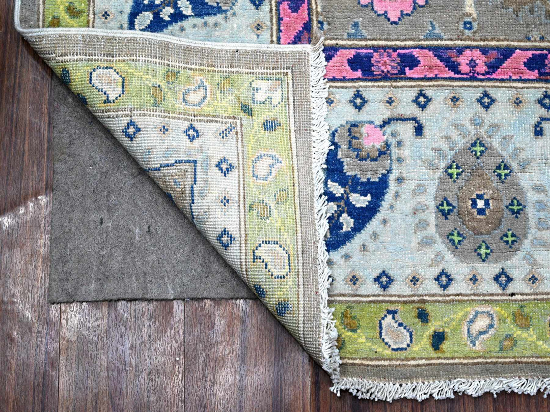 6'0" x 8'8" New Hand Knotted Grey Wool Rectangle Oriental Rug - MOA10289233