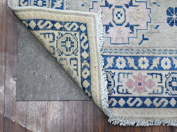 4'9" x 6'9" New Hand Knotted Grey Wool Rectangle Oriental Rug - MOA10289238