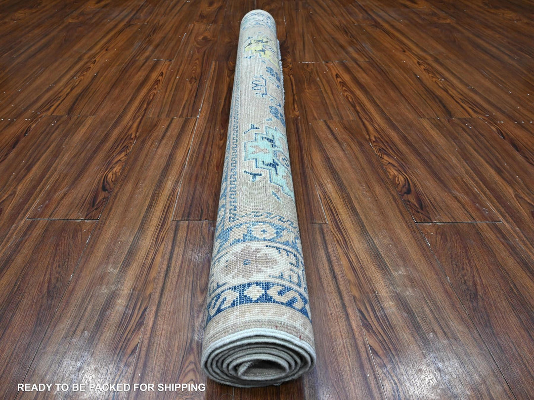 4'9" x 6'9" New Hand Knotted Grey Wool Rectangle Oriental Rug - MOA10289238