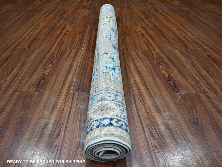 4'9" x 6'9" New Hand Knotted Grey Wool Rectangle Oriental Rug - MOA10289238