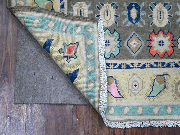 2'9" x 3'11" New Hand Knotted Grey Wool Rectangle Oriental Rug - MOA10289240