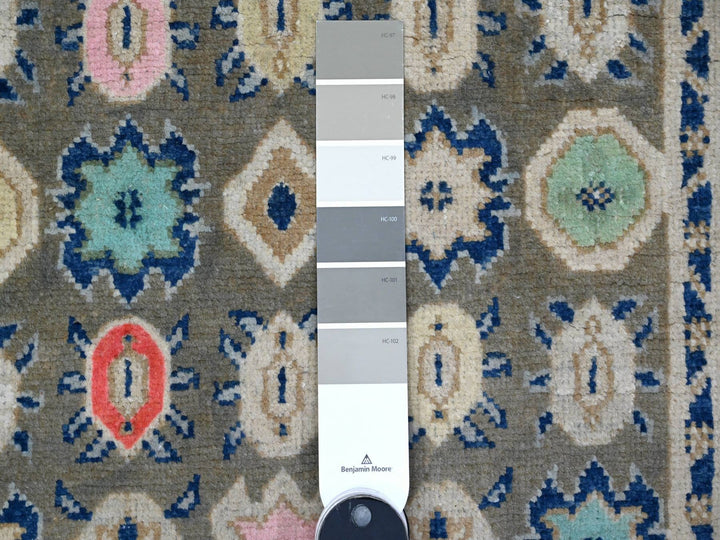 2'9" x 3'11" New Hand Knotted Grey Wool Rectangle Oriental Rug - MOA10289240