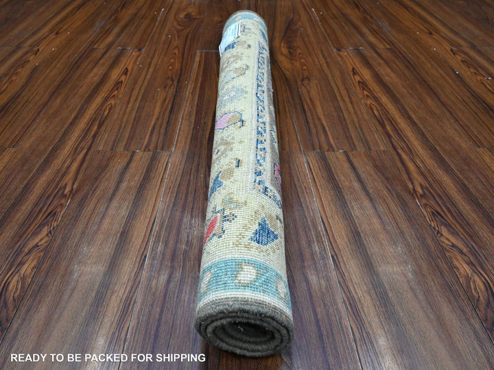 2'9" x 3'11" New Hand Knotted Grey Wool Rectangle Oriental Rug - MOA10289240