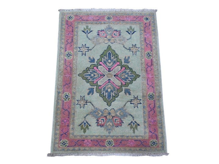 2'0" x 2'9" New Hand Knotted Blue Wool Rectangle Oriental Rug - MOA10289248