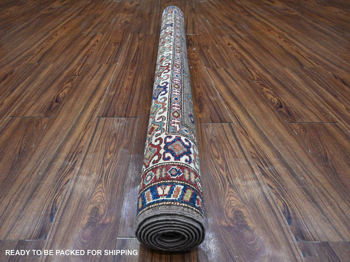 5'1" x 6'9" New Hand Knotted Grey Wool Rectangle Oriental Rug - MOA10289255