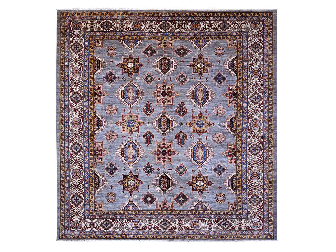 9'8" x 9'11" New Hand Knotted Grey Wool Square Oriental Rug - MOA10289295