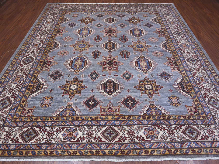 9'8" x 9'11" New Hand Knotted Grey Wool Square Oriental Rug - MOA10289295