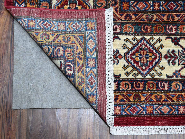 9'9" x 9'11" New Hand Knotted Red Wool Square Oriental Rug - MOA10289296