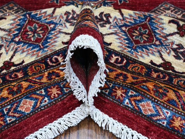 9'9" x 9'11" New Hand Knotted Red Wool Square Oriental Rug - MOA10289296