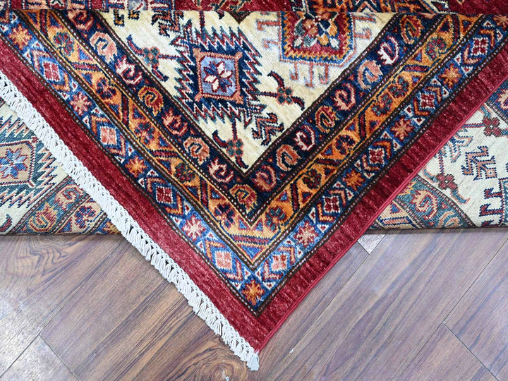 9'9" x 9'11" New Hand Knotted Red Wool Square Oriental Rug - MOA10289296