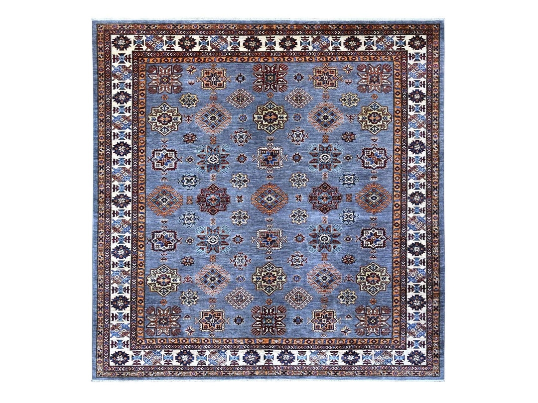 9'10" x 10'0" New Hand Knotted Grey Wool Square Oriental Rug - MOA10289297