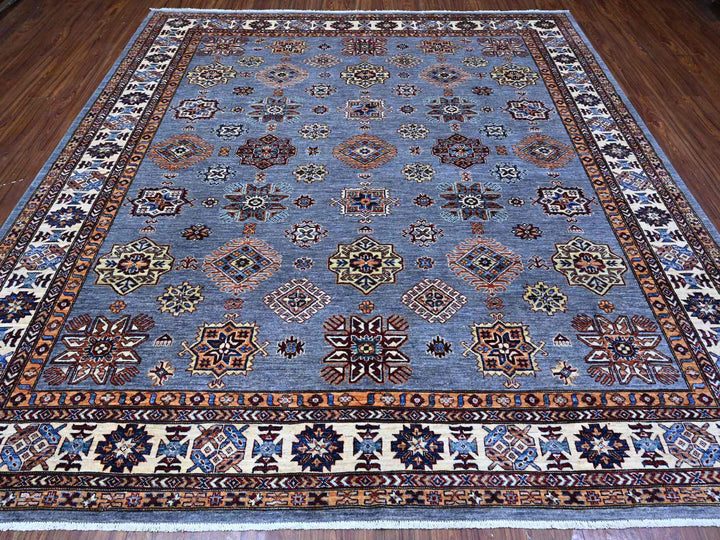 9'10" x 10'0" New Hand Knotted Grey Wool Square Oriental Rug - MOA10289297