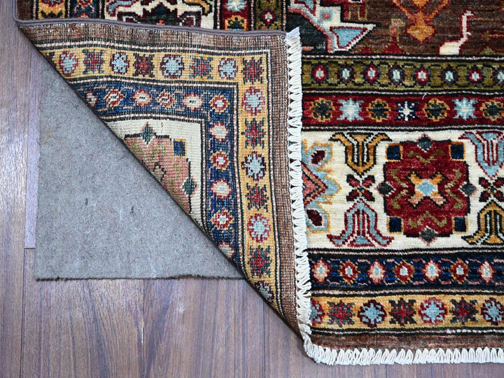 6'0" x 8'10" New Hand Knotted Brown Wool Rectangle Oriental Rug - MOA10289300