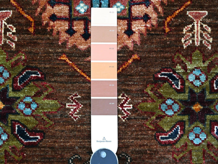 6'0" x 8'10" New Hand Knotted Brown Wool Rectangle Oriental Rug - MOA10289300