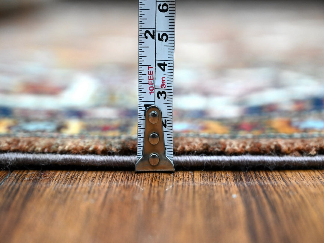 6'0" x 8'10" New Hand Knotted Brown Wool Rectangle Oriental Rug - MOA10289300