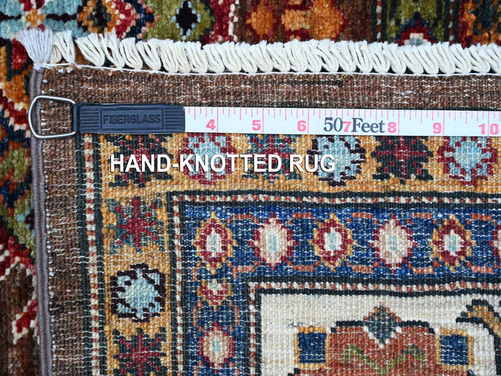 6'0" x 8'10" New Hand Knotted Brown Wool Rectangle Oriental Rug - MOA10289300