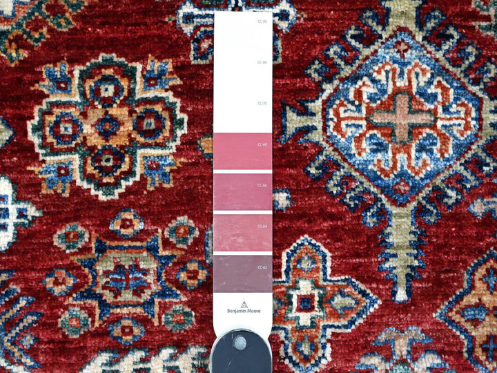 6'1" x 9'3" New Hand Knotted Red Wool Rectangle Oriental Rug - MOA10289301