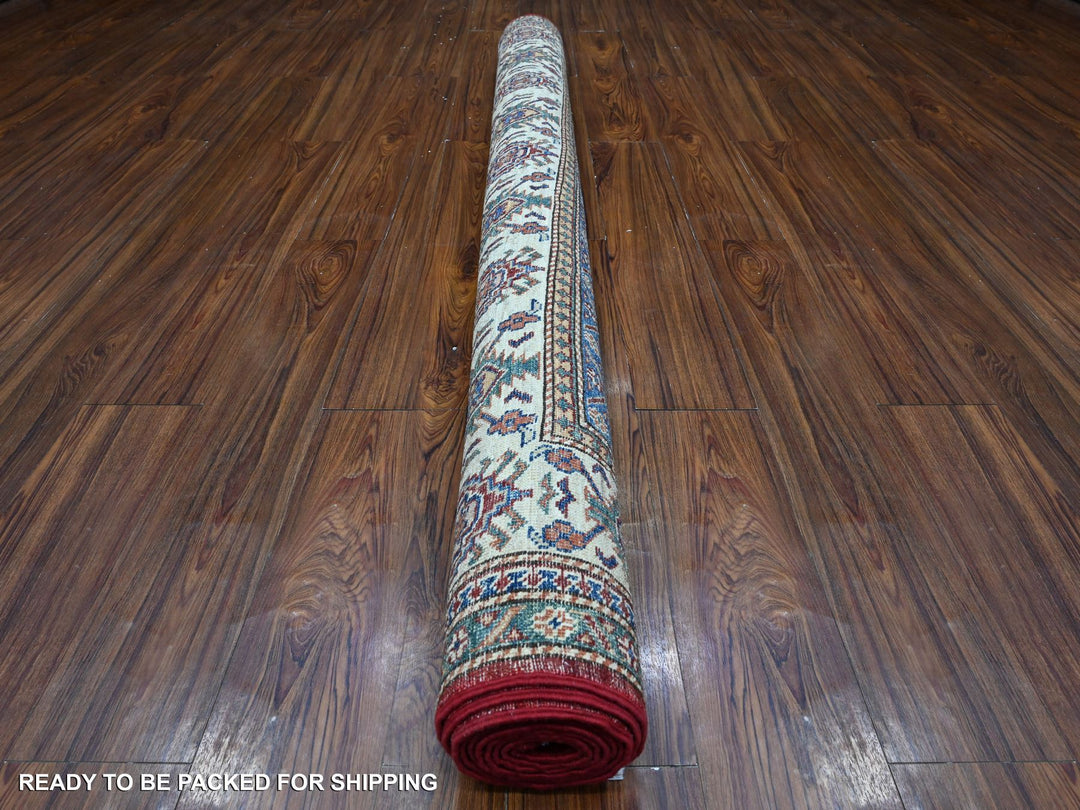 6'1" x 9'3" New Hand Knotted Red Wool Rectangle Oriental Rug - MOA10289301