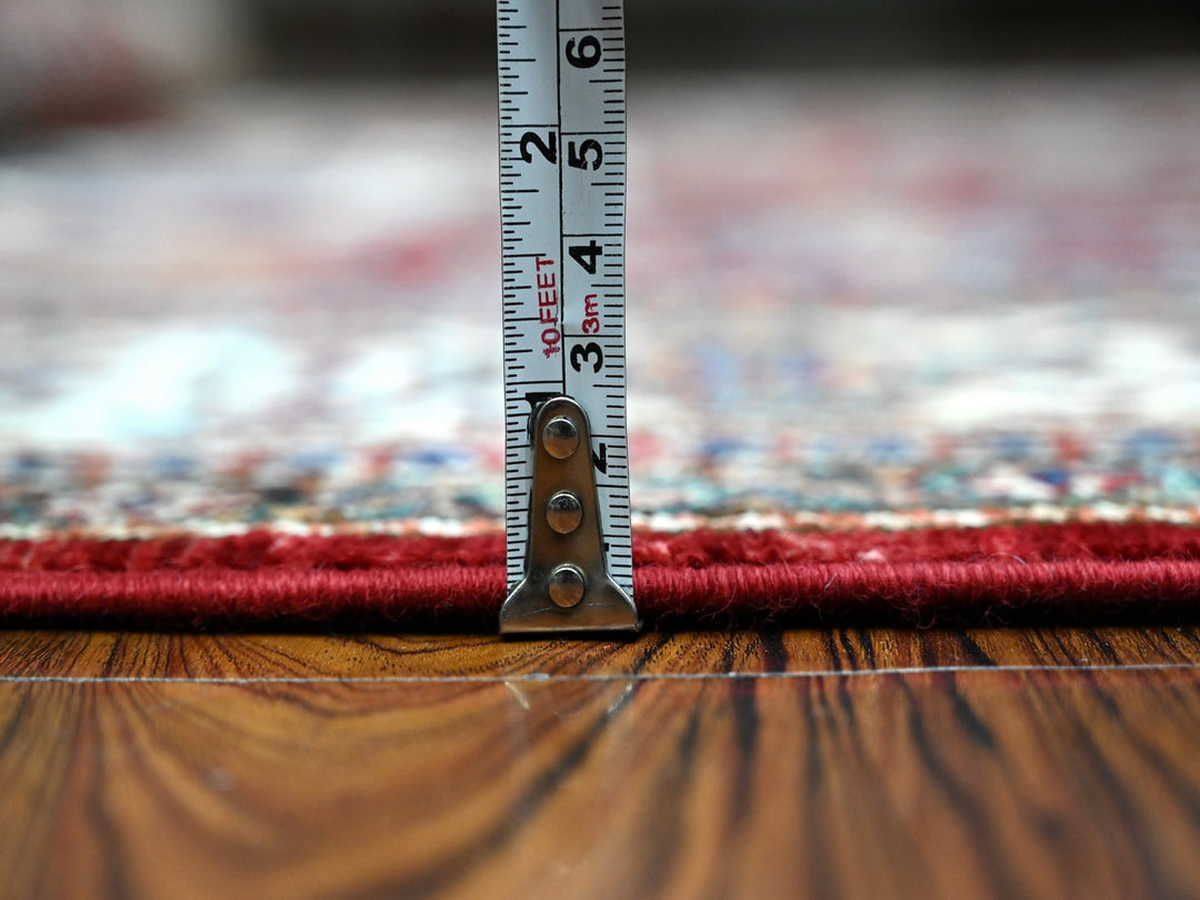 6'1" x 9'3" New Hand Knotted Red Wool Rectangle Oriental Rug - MOA10289301