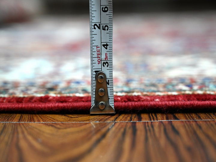 6'1" x 9'3" New Hand Knotted Red Wool Rectangle Oriental Rug - MOA10289301