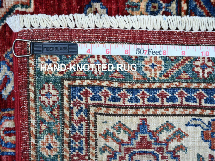 6'1" x 9'3" New Hand Knotted Red Wool Rectangle Oriental Rug - MOA10289301