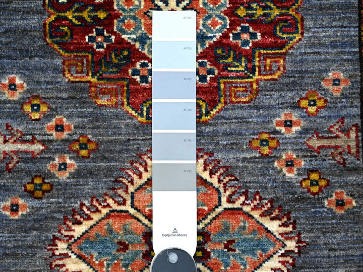 2'7" x 8'4" New Hand Knotted Grey Wool Runner Oriental Rug - MOA10289305