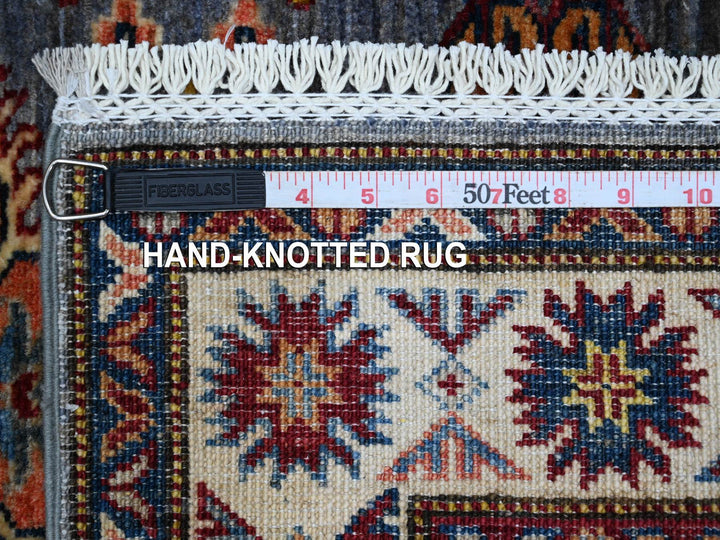 2'7" x 8'4" New Hand Knotted Grey Wool Runner Oriental Rug - MOA10289305