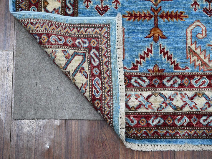 2'9" x 8'8" New Hand Knotted Blue Wool Runner Oriental Rug - MOA10289311