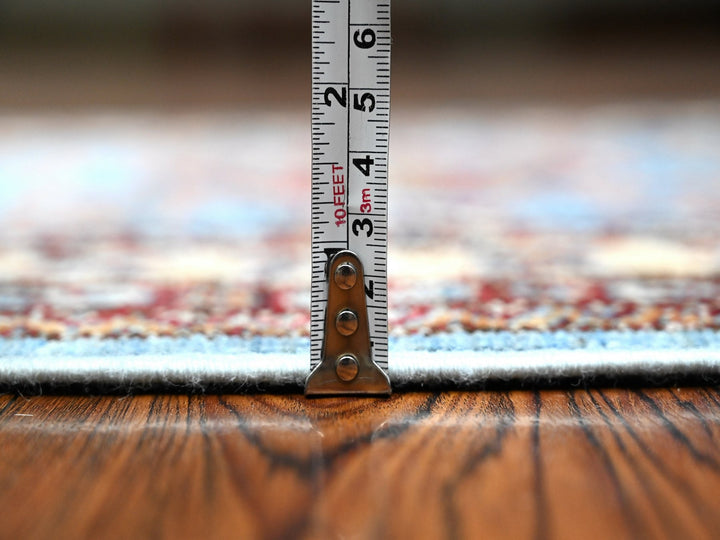 2'9" x 8'8" New Hand Knotted Blue Wool Runner Oriental Rug - MOA10289311