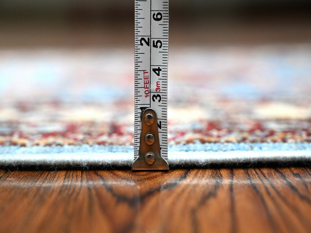 2'9" x 8'8" New Hand Knotted Blue Wool Runner Oriental Rug - MOA10289311